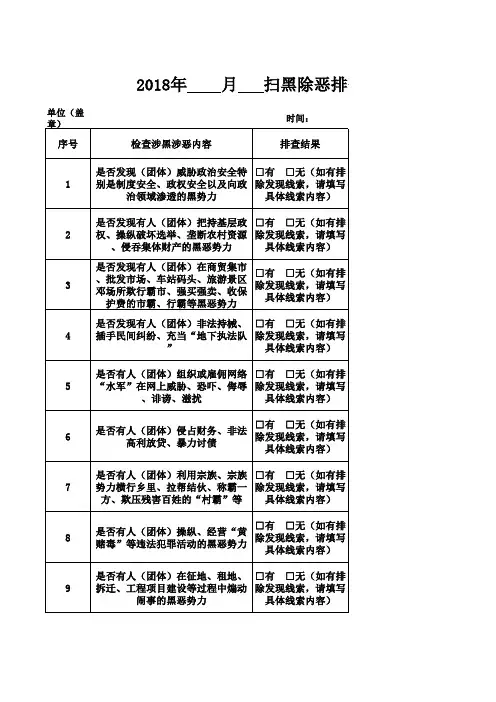 扫黑除恶排查情况统计表1