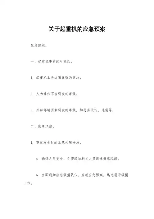 关于起重机的应急预案
