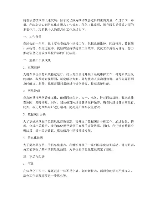 个人_信息化工作总结