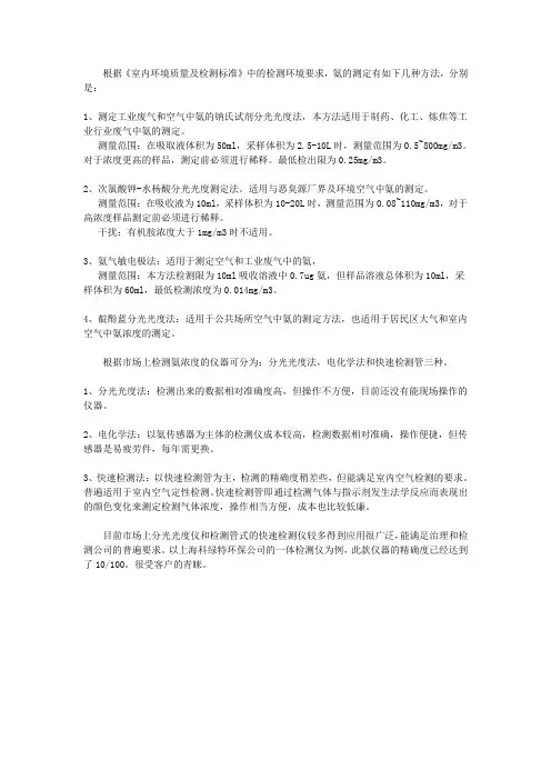 氨的检测方法和仪器