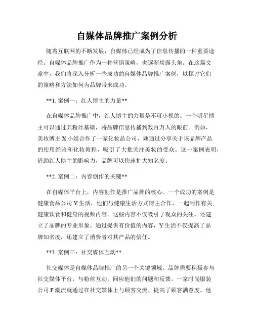 自媒体品牌推广案例分析