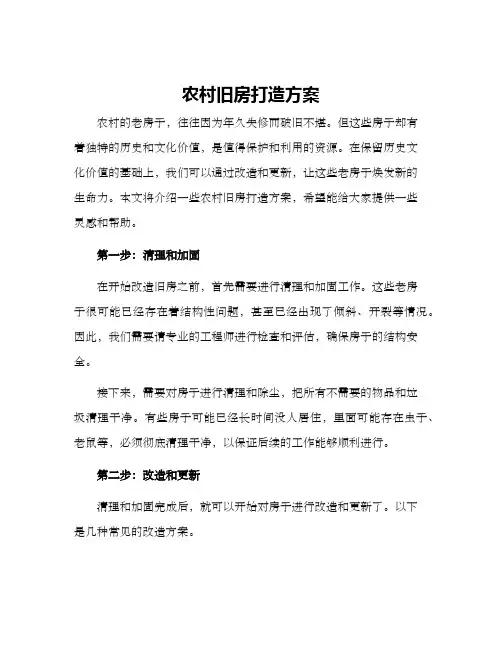 农村旧房打造方案