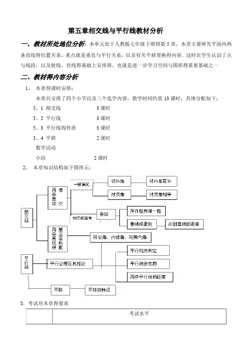 第五章相交线与平行线教材分析