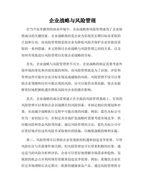 企业战略与风险管理