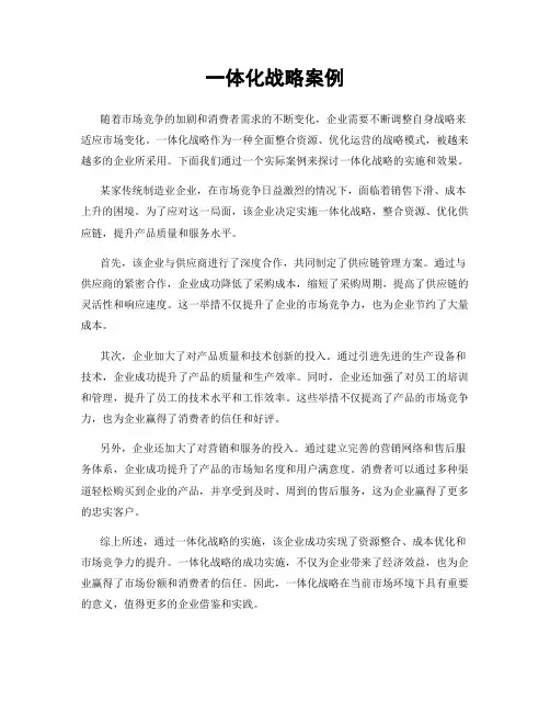 一体化战略案例