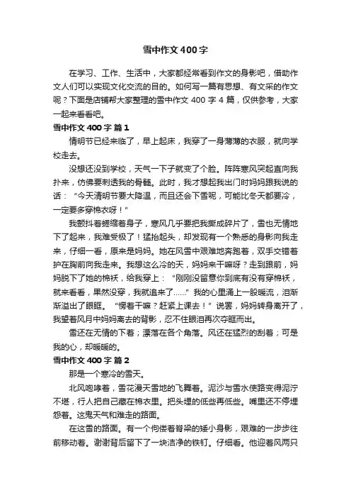 雪中作文400字