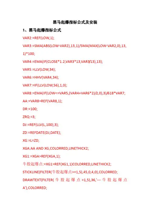 黑马起爆雪中送炭公式指标导入方法