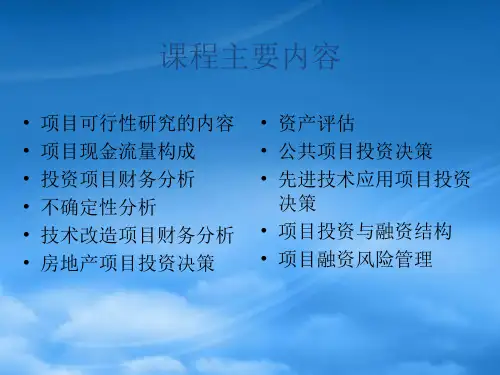 项目投资融资决策专题培训(1).pptx