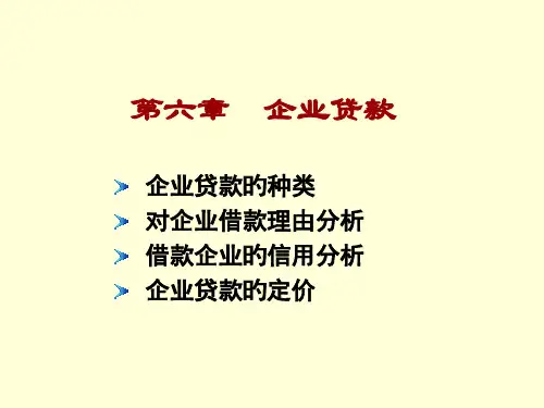 企业贷款专题培训