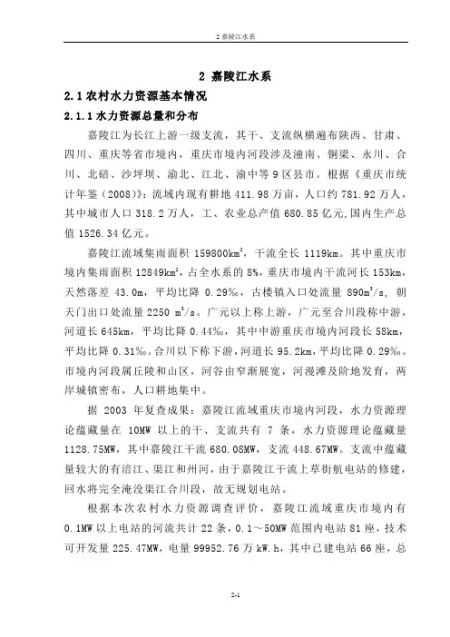 嘉陵江流域规划报告