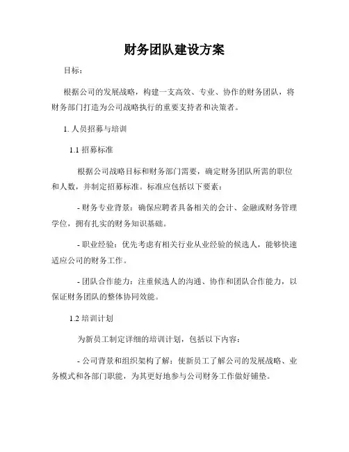 财务团队建设方案