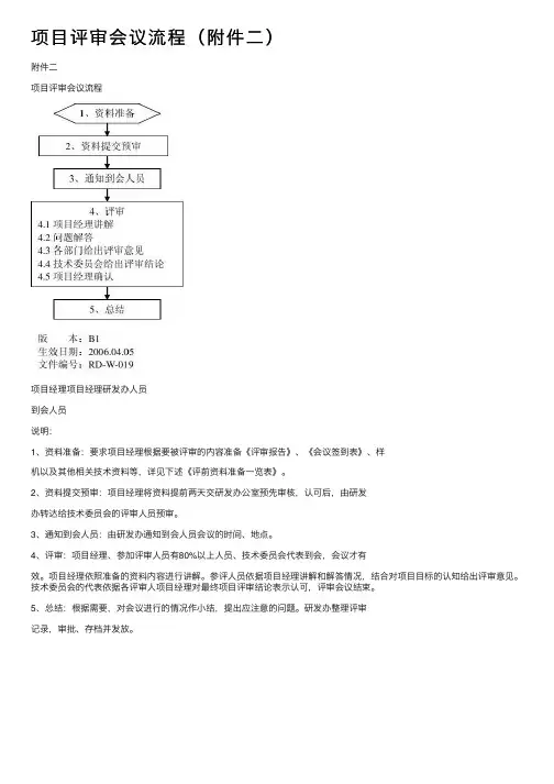 项目评审会议流程（附件二）