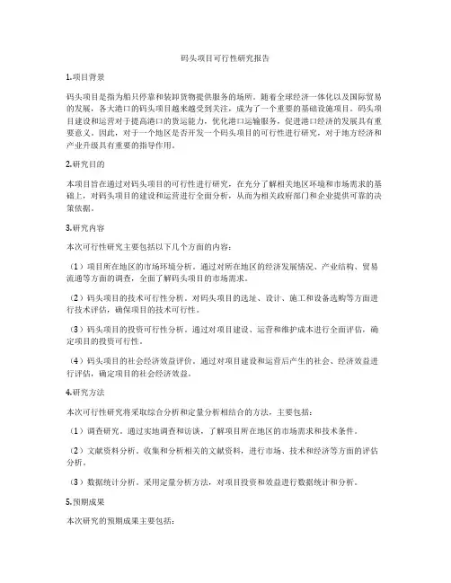 码头项目可行性研究报告