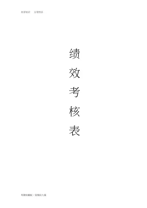 完整4S店各岗位员工绩效考核表94583