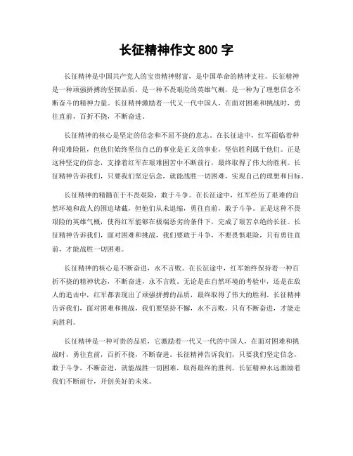 长征精神作文800字