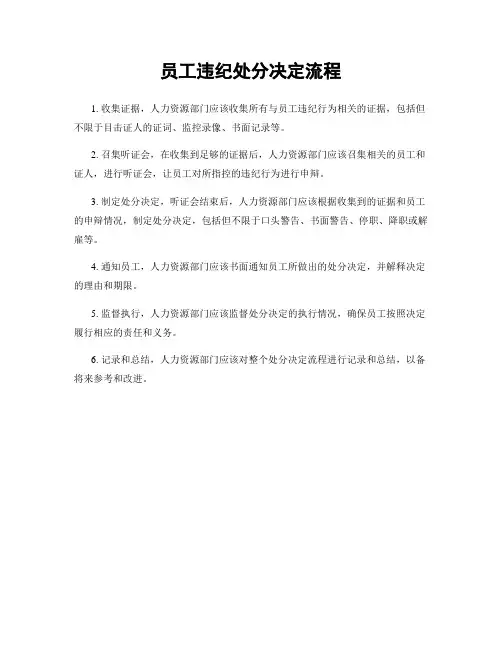 员工违纪处分决定流程