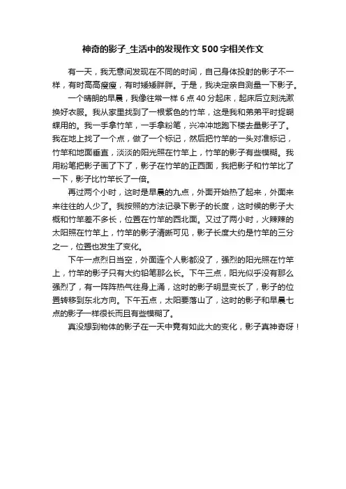 神奇的影子_生活中的发现作文500字相关作文
