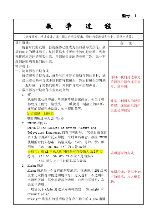 01常见影视后期制作专业名词介绍