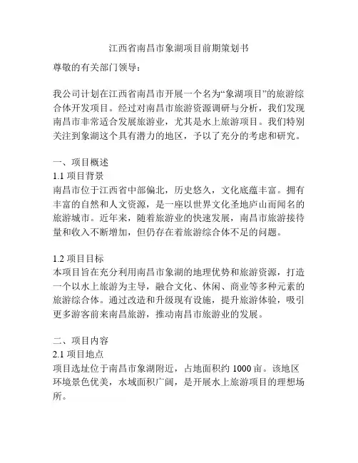 江西省南昌市象湖项目前期策划书