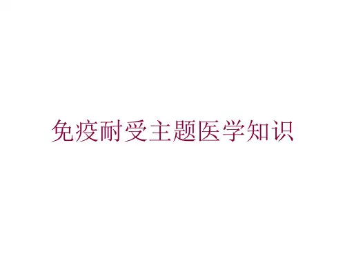 免疫耐受主题医学知识培训课件