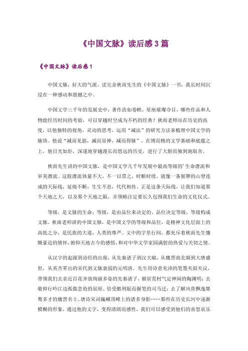 《中国文脉》读后感3篇
