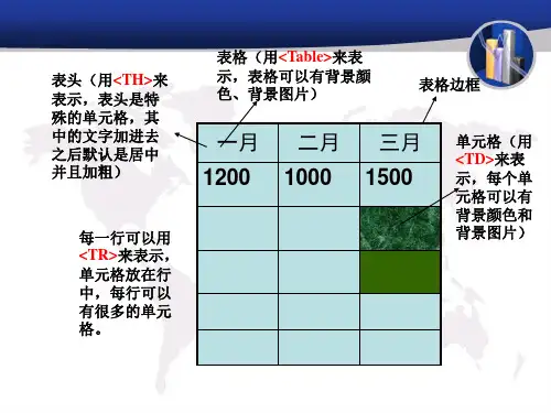 表格(TABLE)标记