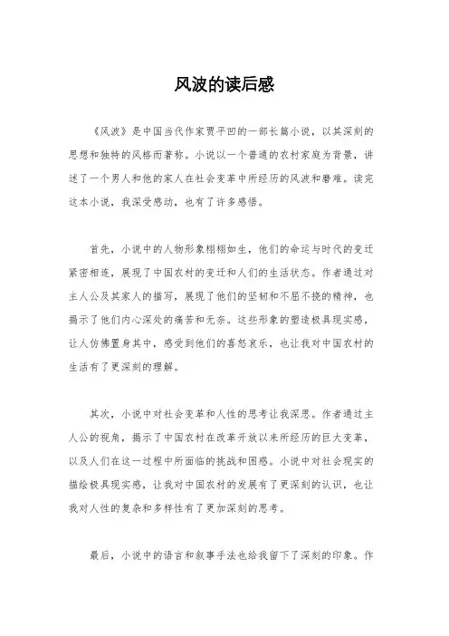 风波的读后感