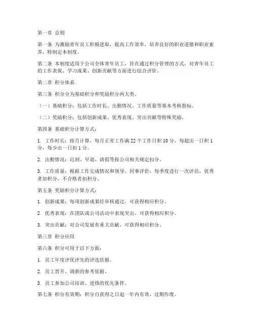 青年员工积分管理制度