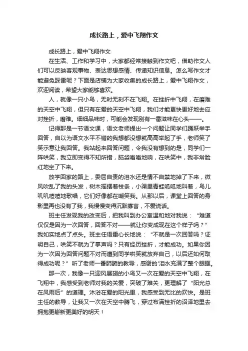 成长路上，爱中飞翔作文