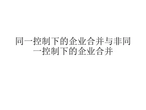 同一控制下的企业合并与
