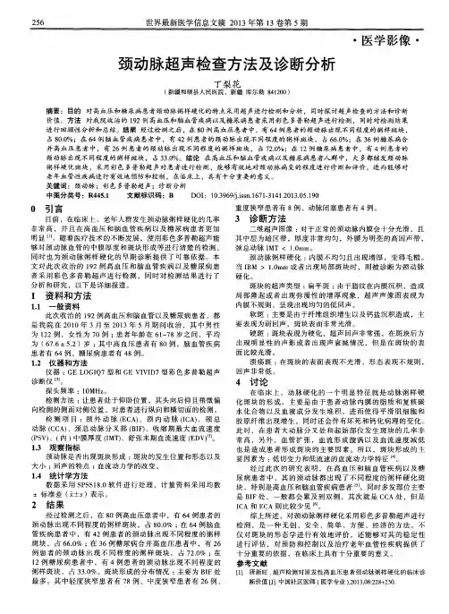 颈动脉超声检查方法及诊断分析