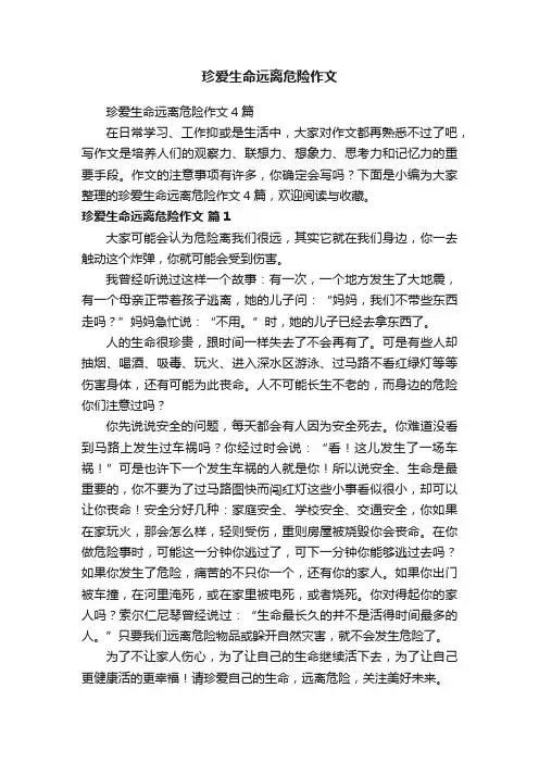 珍爱生命远离危险作文