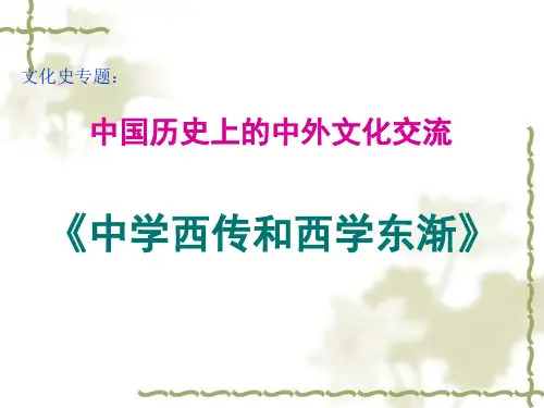 高三历史文化史专题：中国历史上的中外文化交流课件