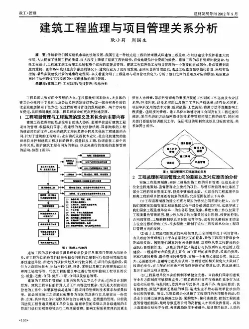 建筑工程监理与项目管理关系分析