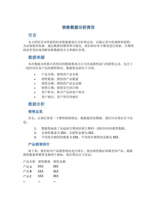 表格数据分析报告