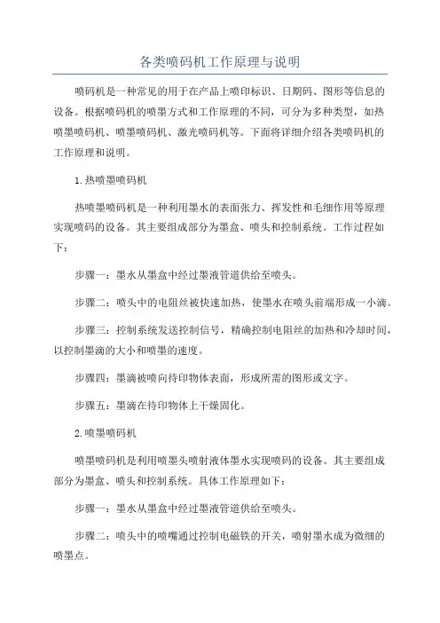 各类喷码机工作原理与说明