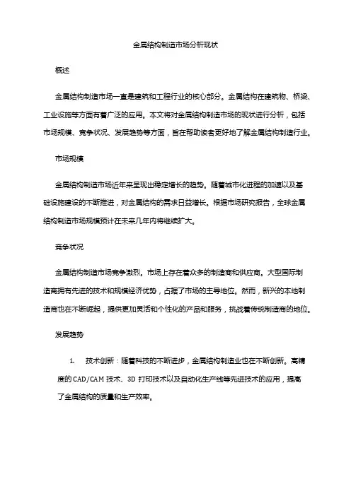 2024年金属结构制造市场分析现状