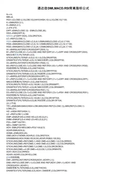 通达信DMI,MACD.RSI背离指标公式