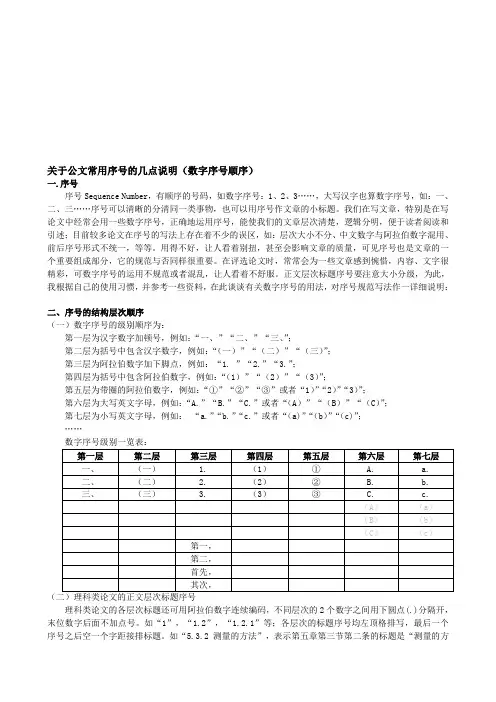 公文序号的结构层次顺序 (1)---文本资料