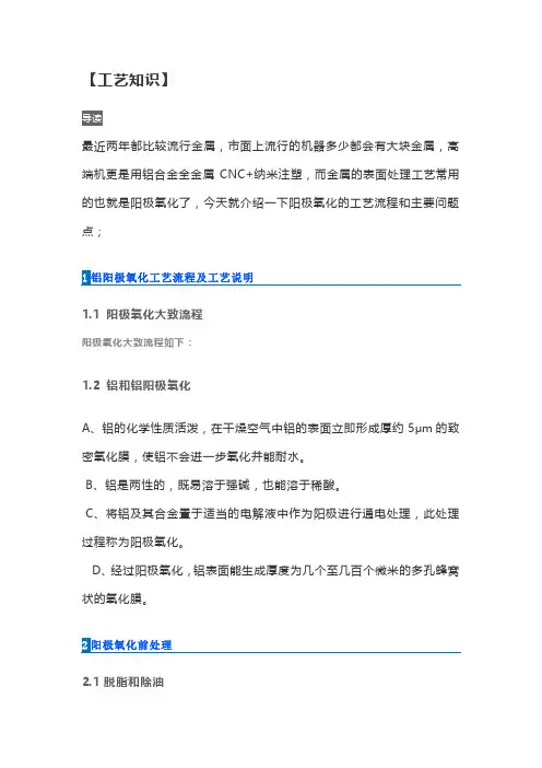 阳极氧化工艺介绍设计要点总结