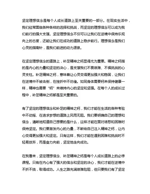 坚定理想信念、补足精神之钙心得