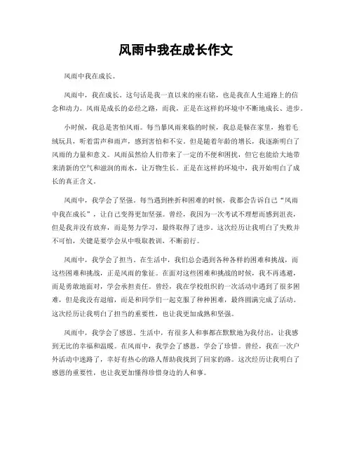 风雨中我在成长作文