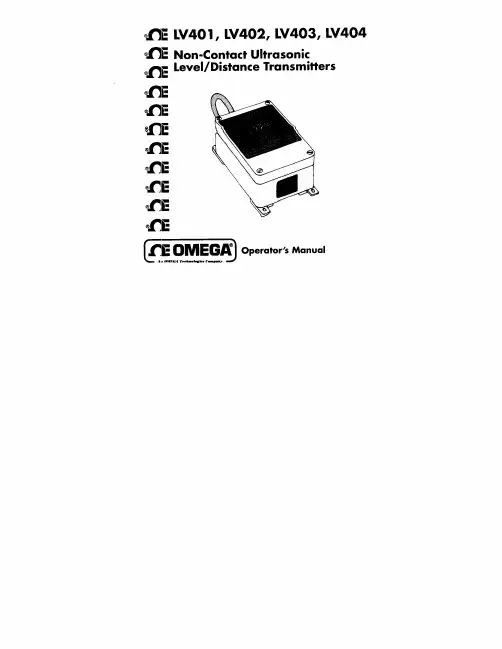 Omega 非接触超声波水位 距离传感器说明书