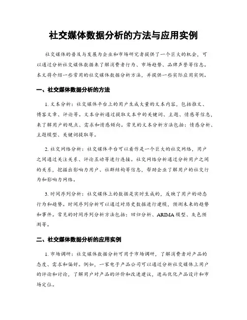社交媒体数据分析的方法与应用实例