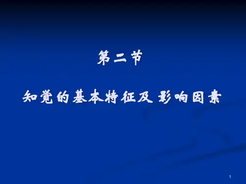 知觉特征及影响因素