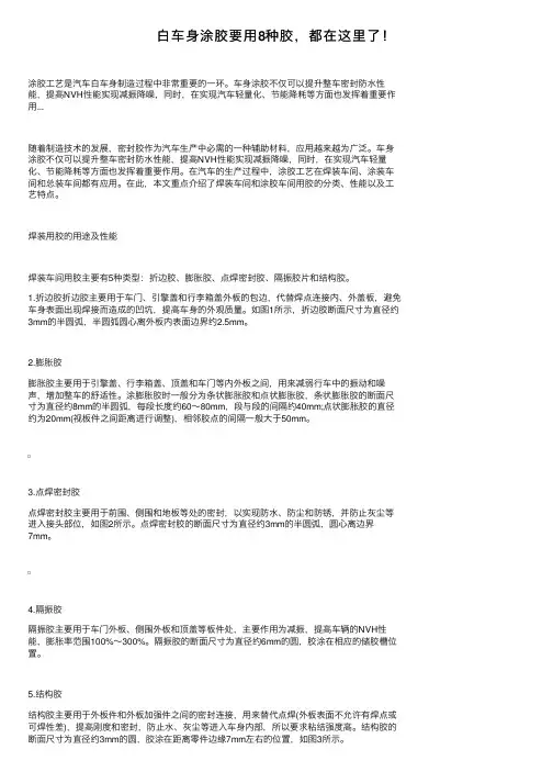 白车身涂胶要用8种胶，都在这里了！