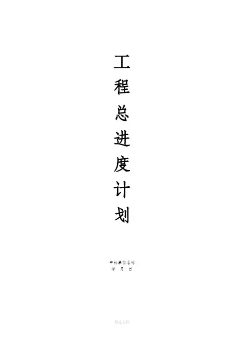 施工总进度计划范本