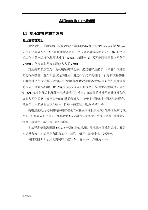 高压旋喷桩施工工艺流程图