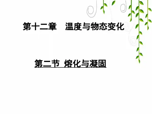 沪科版物理九年级全册第二节 熔化与凝固
