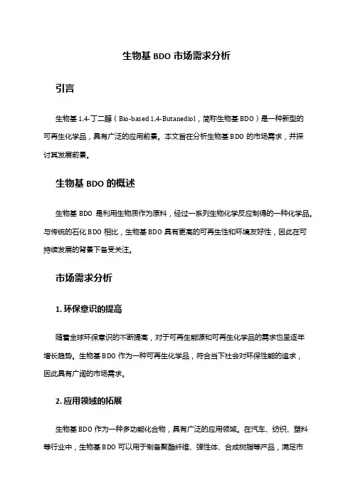 2024年生物基BDO市场需求分析
